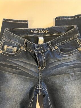 Maurices Blue Denim Jeans with White Stitching